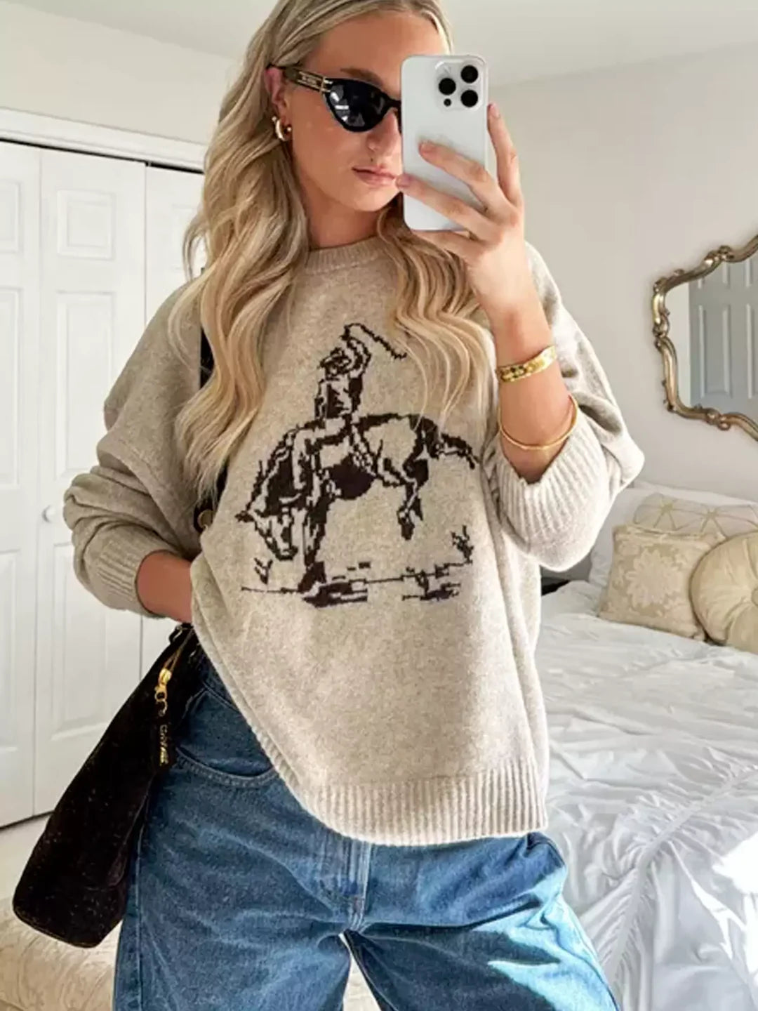 Pull Cowboy Graphique – Confort et Style